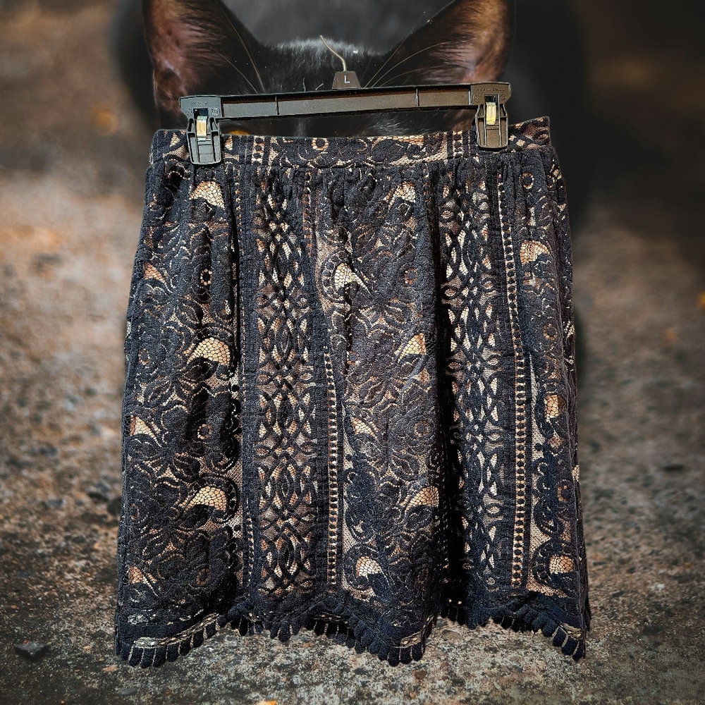 Goth Witchy Baby Xhilaration Black Lace Midi Skirt